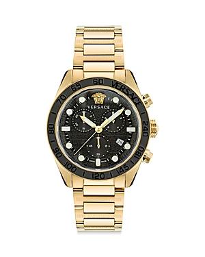 Mens Greca Dome Chrono IP Yellow Gold Bracelet Watch Product Image