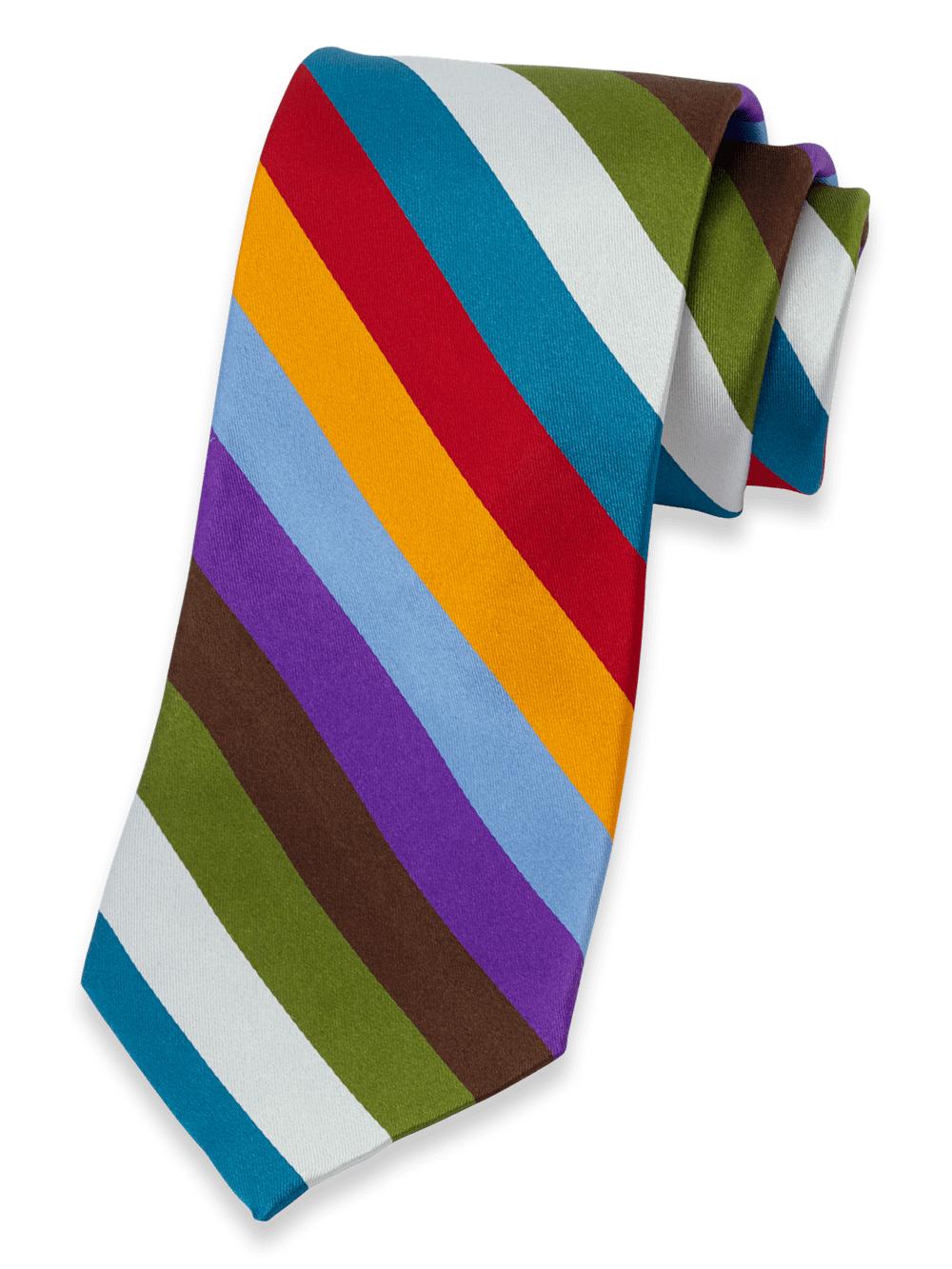 Stripe Woven Silk Tie - Multi Product Image