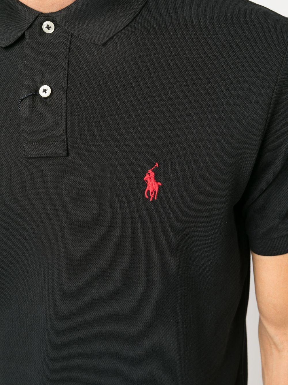 POLO RALPH LAUREN Black Polo Shirt With Classic Collar And Pony Embroidery On The Front In Cotton Man Product Image