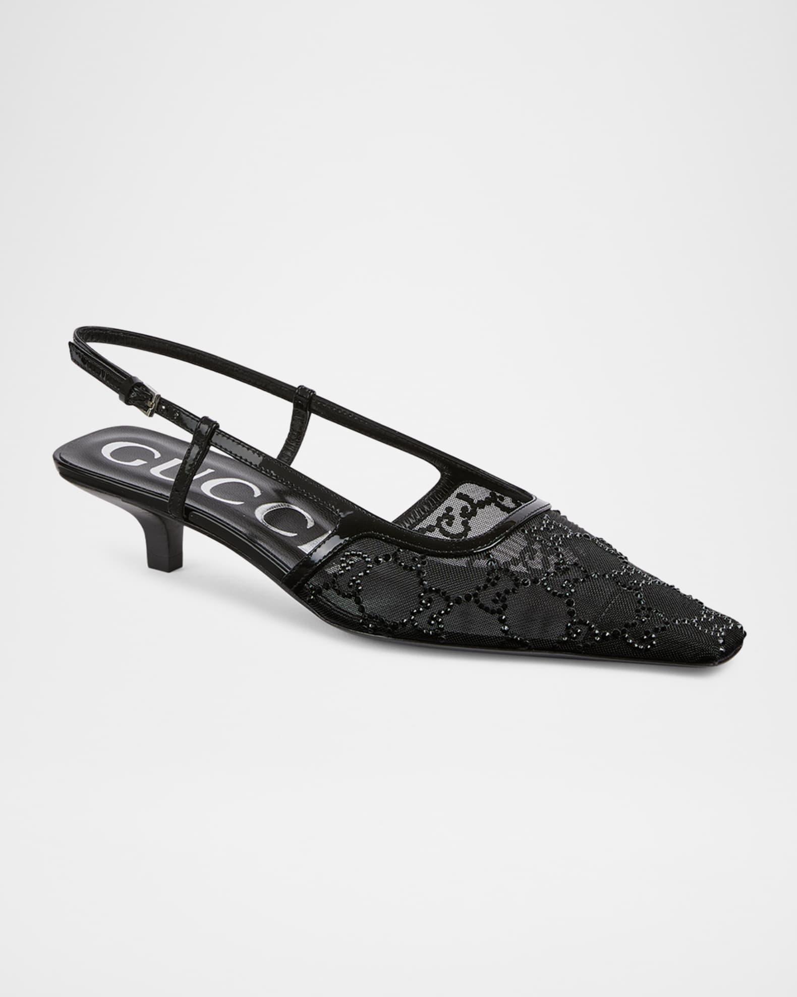 Demi Crystal Mesh Slingback Pumps Product Image