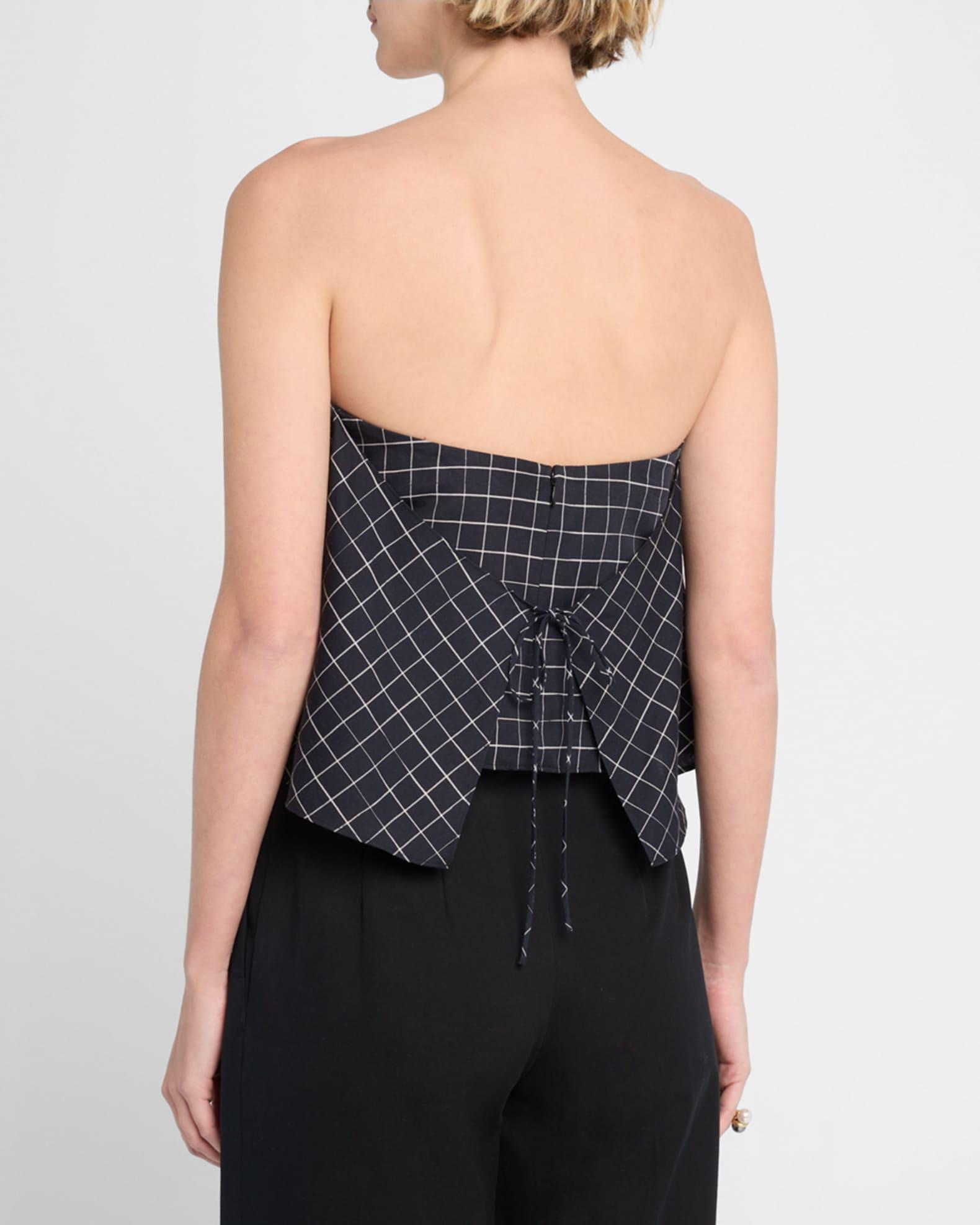 Strapless Tie-Back Plaid Top Product Image