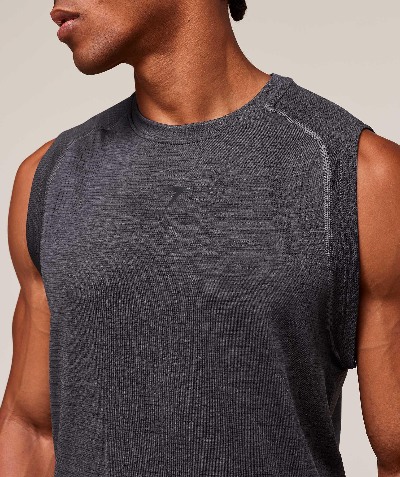 Gymshark Versatile Seamless Tank - Dark Grey/Black Male Product Image