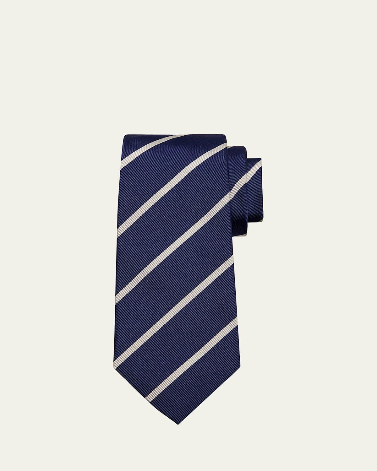 Mens Striped Silk Tie Product Image