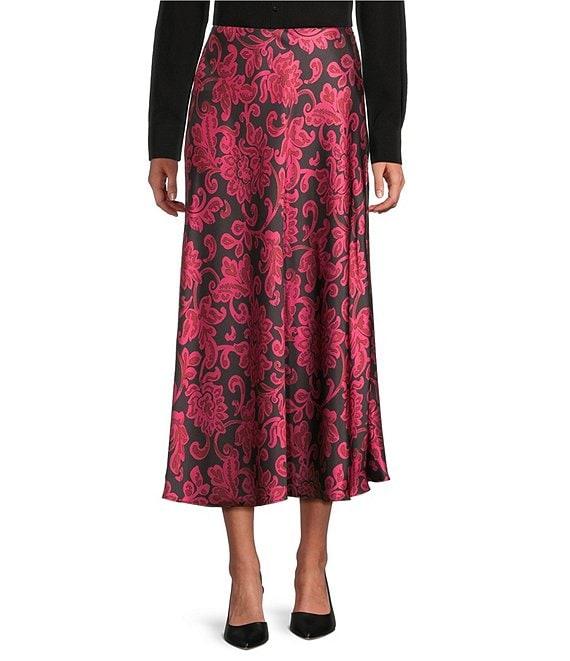 Preston & York Janet Printed Satin Coordinating A-Line Skirt Product Image