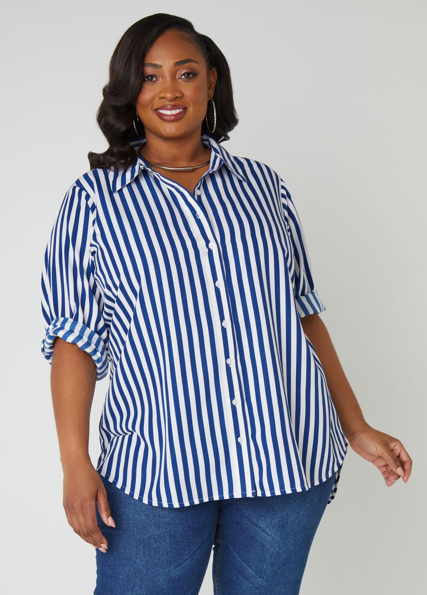 Striped Cotton Blend Shirt Product Image