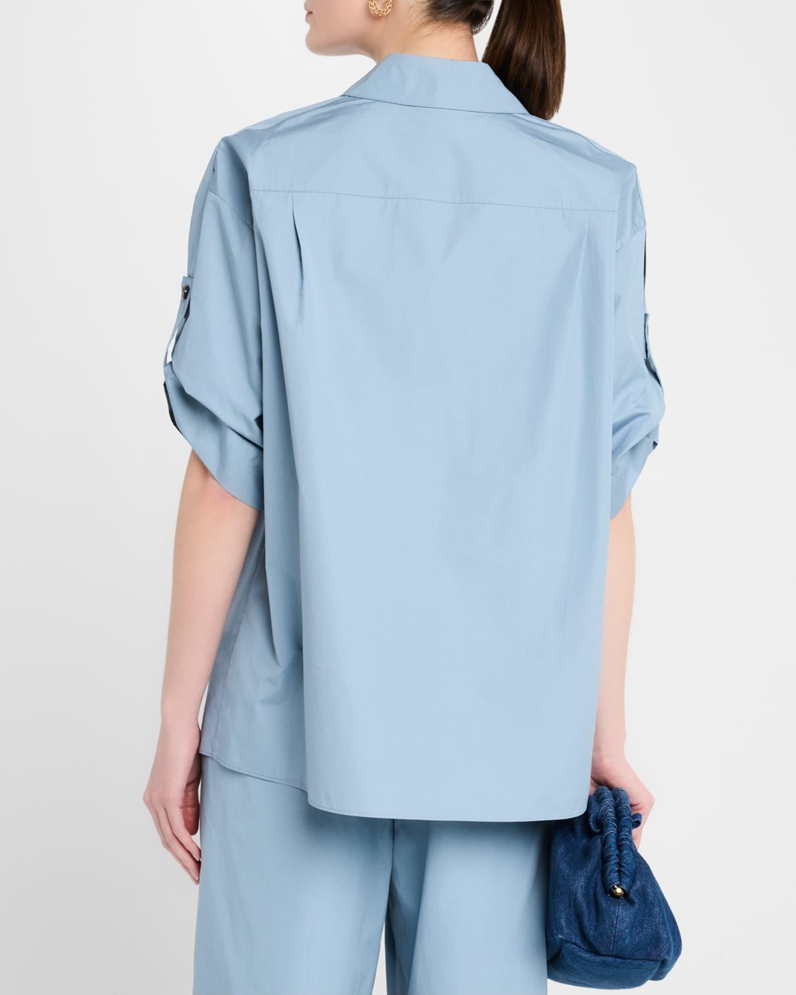 Tab-Sleeve Cotton Shirt Product Image