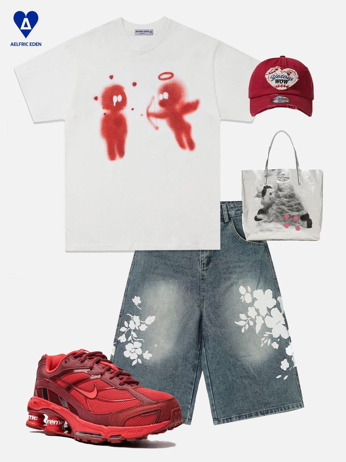 Aelfric Eden Floral Graphic Longline Jorts Product Image