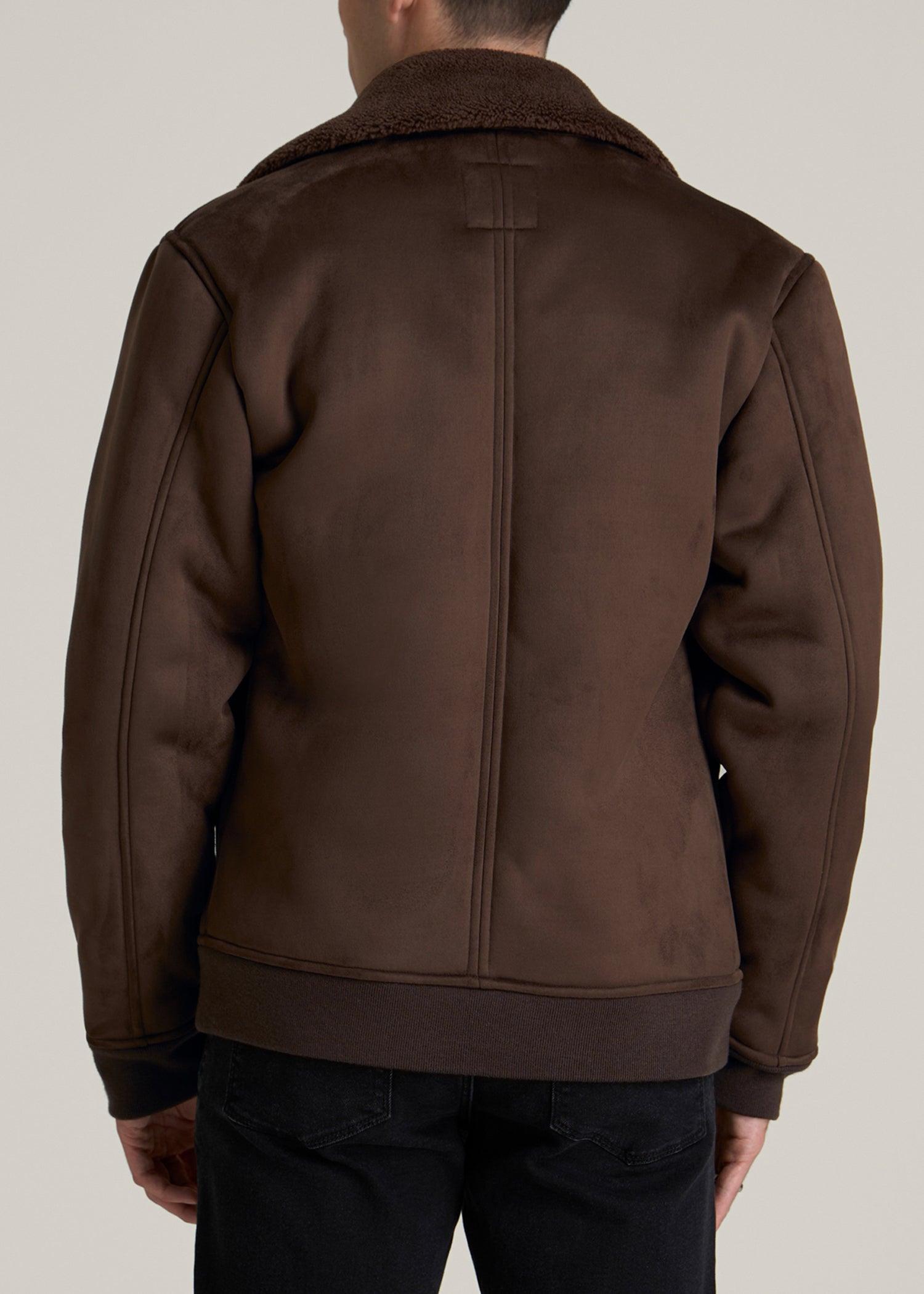 Sherpa Bomber Jacket for Tall Men in Bison Brown Male Product Image