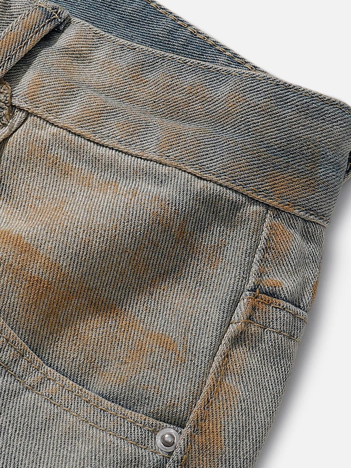 Aelfric Eden Mud Dyeing Distressed Bootcut Jeans Product Image