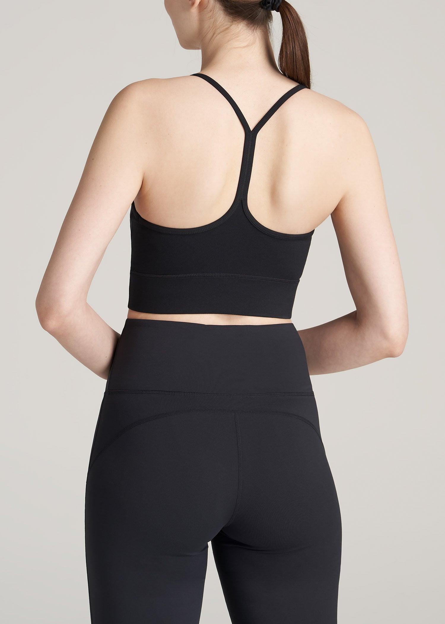 Racerback Sports Bra for Tall Women in Black Female Product Image