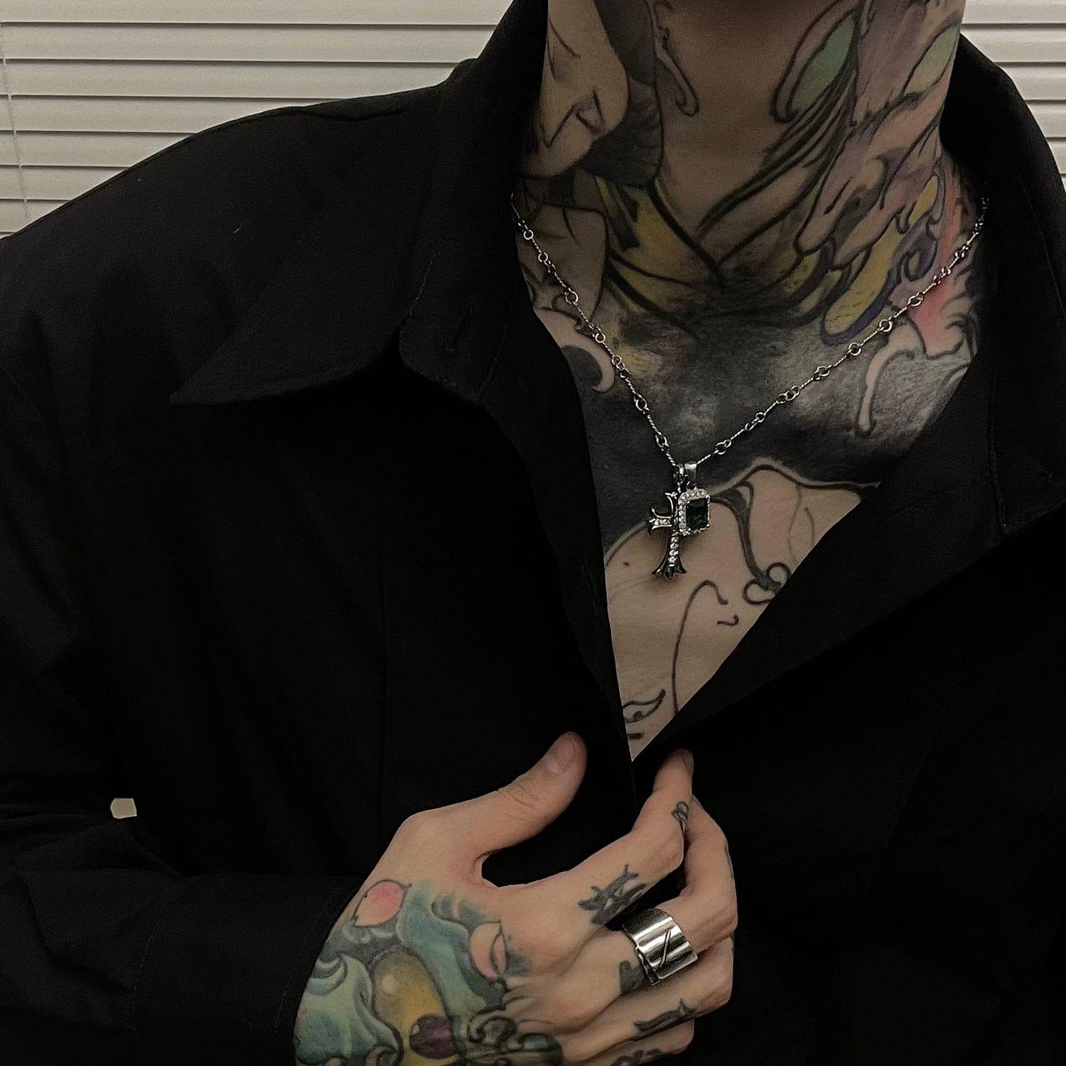 CROSS SQUARE GEM DIAMOND NECKLACE Product Image