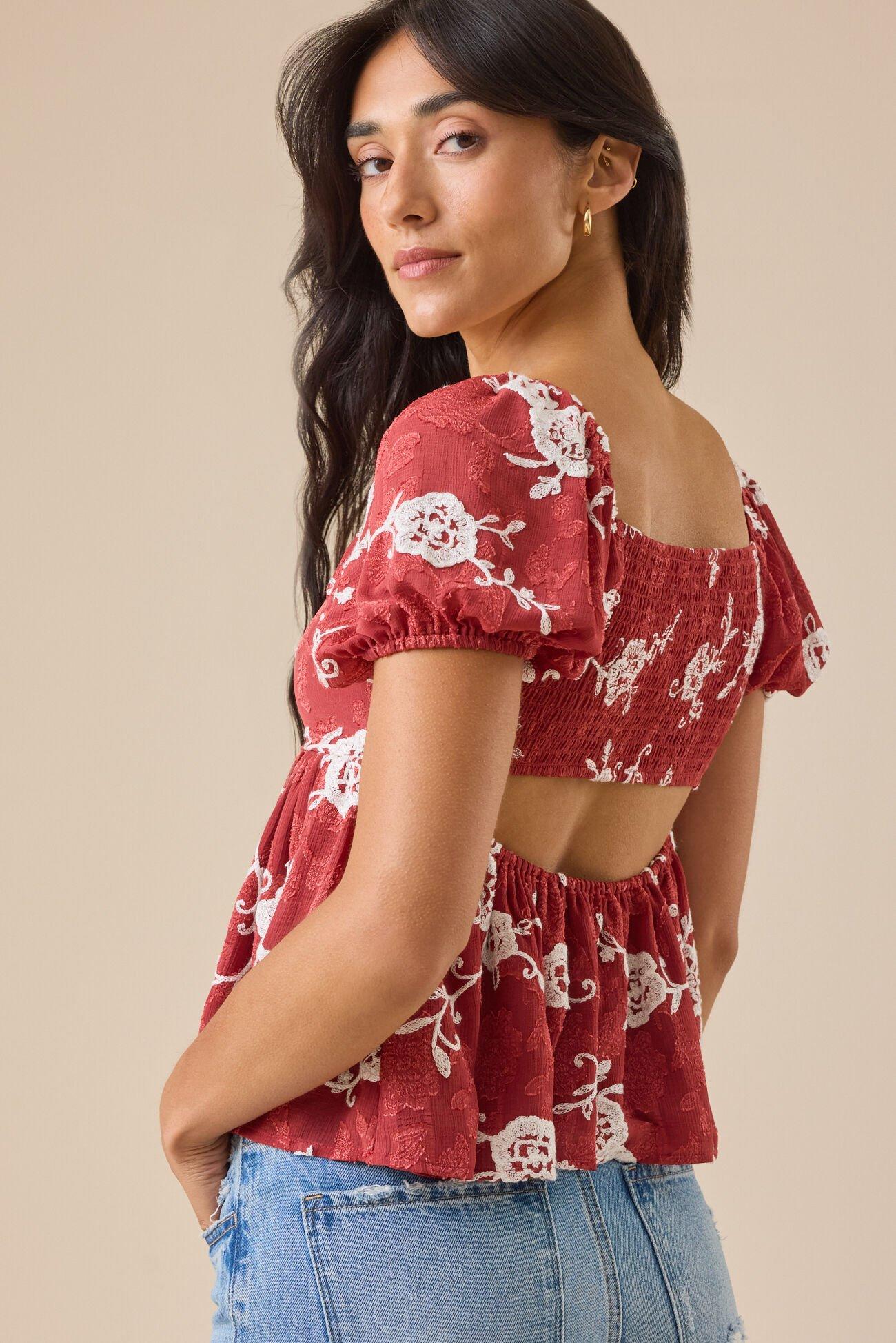 Gretchen Embroidered Babydoll Top Product Image