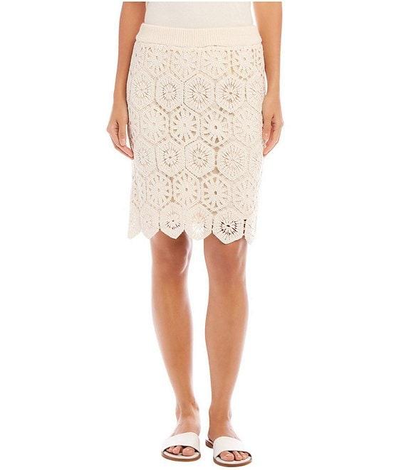 Karen Kane Hexagon Squares Crochet Skirt Product Image