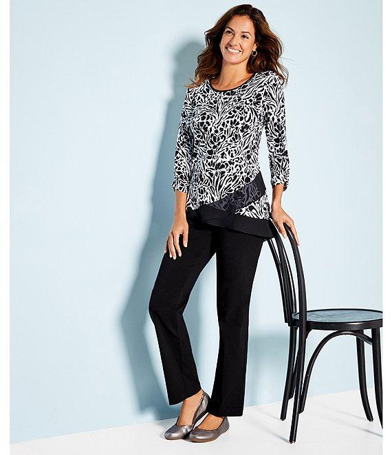 Allison Daley Petite Size Stretch Pull-On Straight Leg Pants Product Image