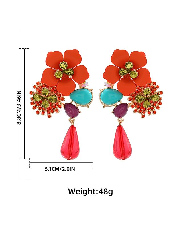 Flower Shape Drop Earrings Product Image