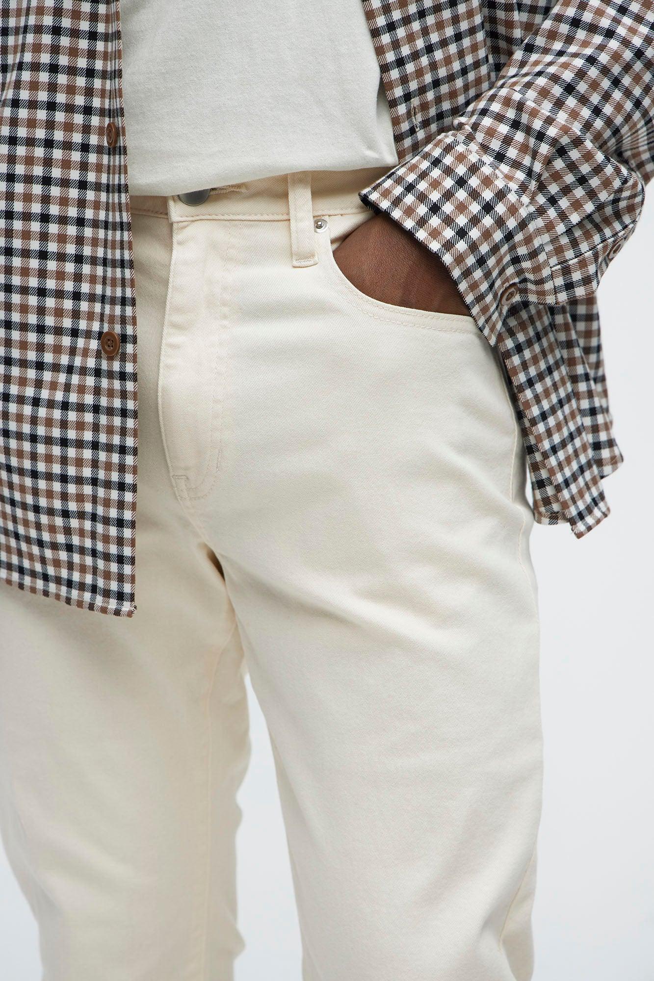 Mac Chino Skinny 5 Pocket Pants - Cream Product Image