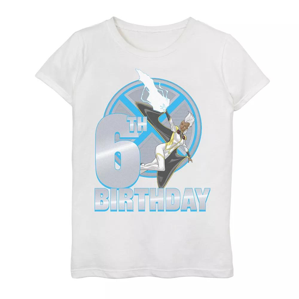 Girls 7-16 Marvel X-Men Storm 6th Birthday Badge Graphic Tee, Girl's, Size: XL, White Product Image