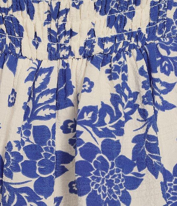 Midnight Doll Floral Print Short Sleeve Smocked Back Fit & Flare Mini Dress Product Image