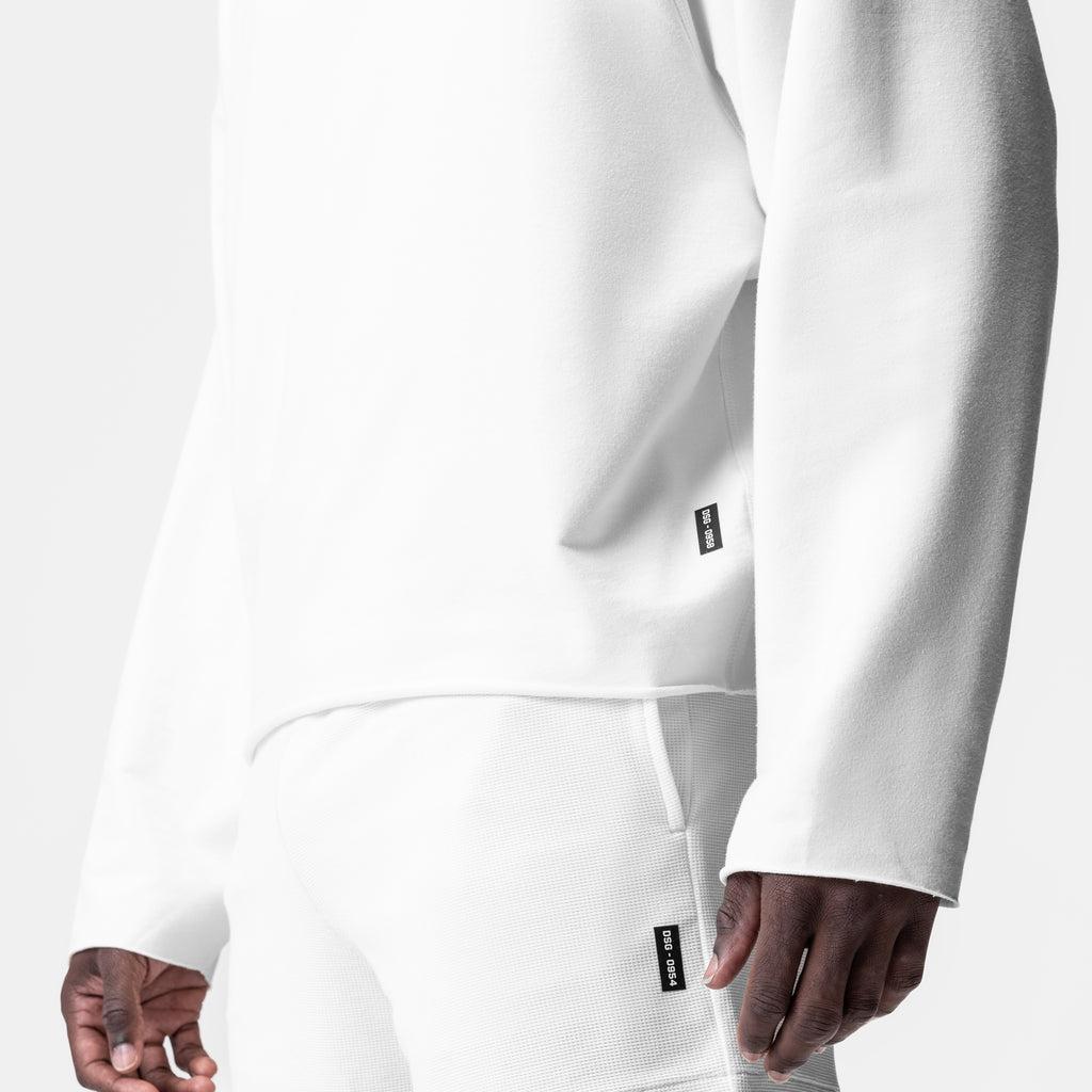 0958. Micro-Terry Raw Hem Hoodie - Cream Product Image