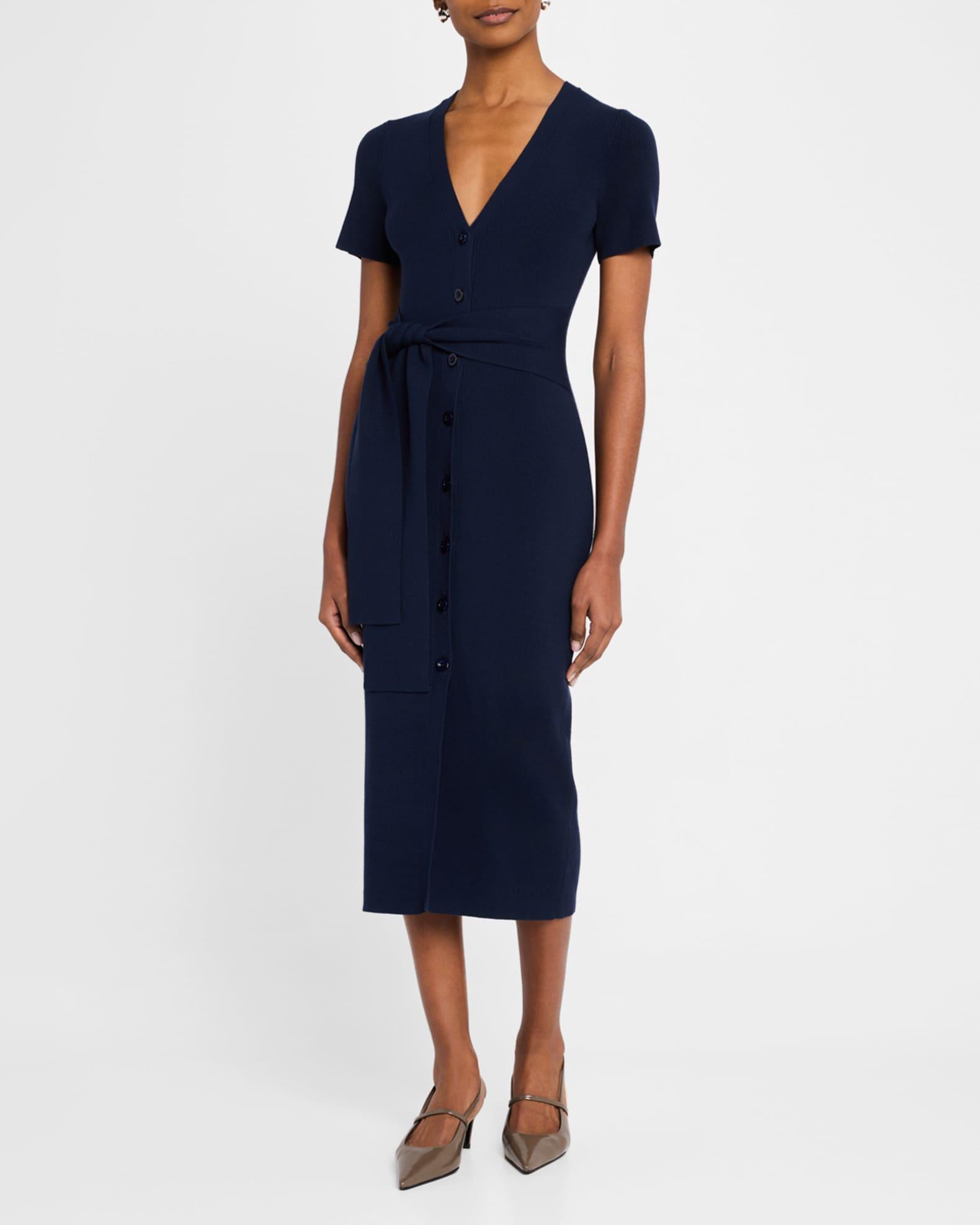 Agnes Short-Sleeve Cardigan Dress Product Image