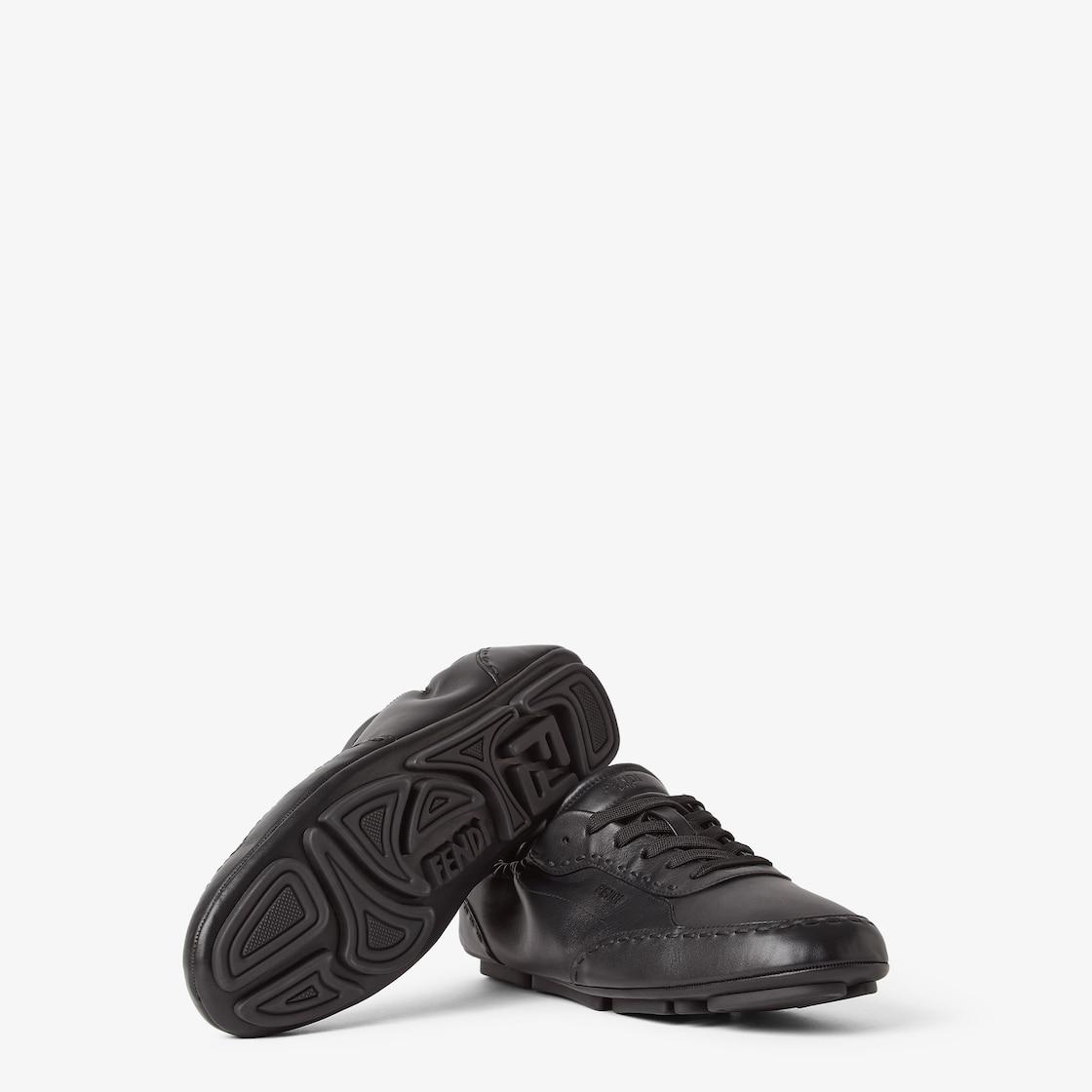 Fendi Fit sneakers Black leather low-tops Product Image