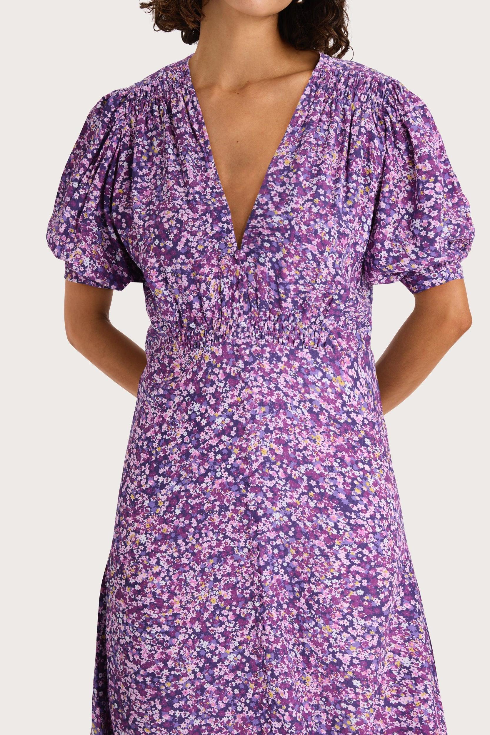 Bellavista Midi Dress Meander Micro Purple - Final Sale Product Image