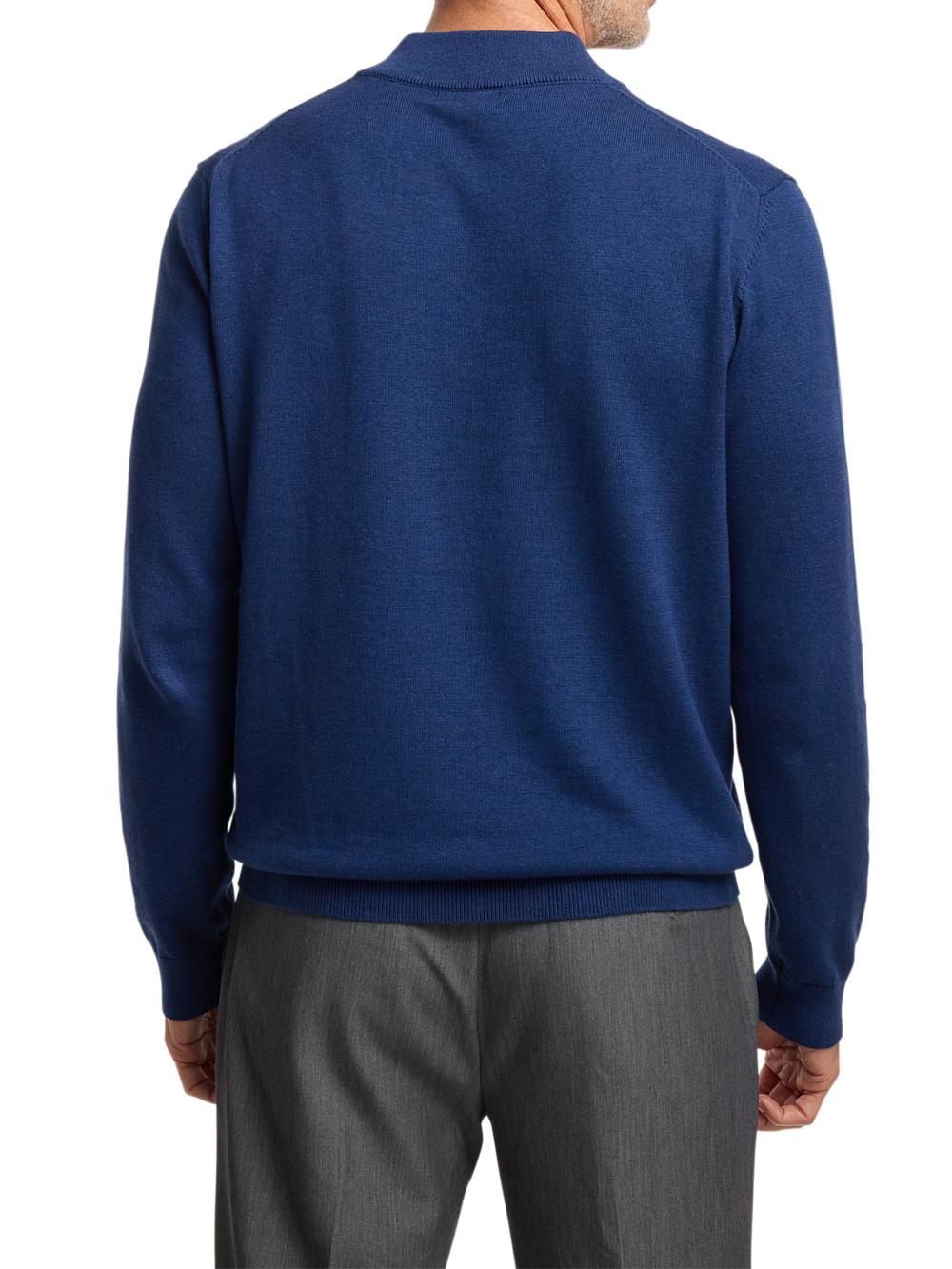 Supima Cotton Four Button Mock Neck Sweater - Plum Product Image