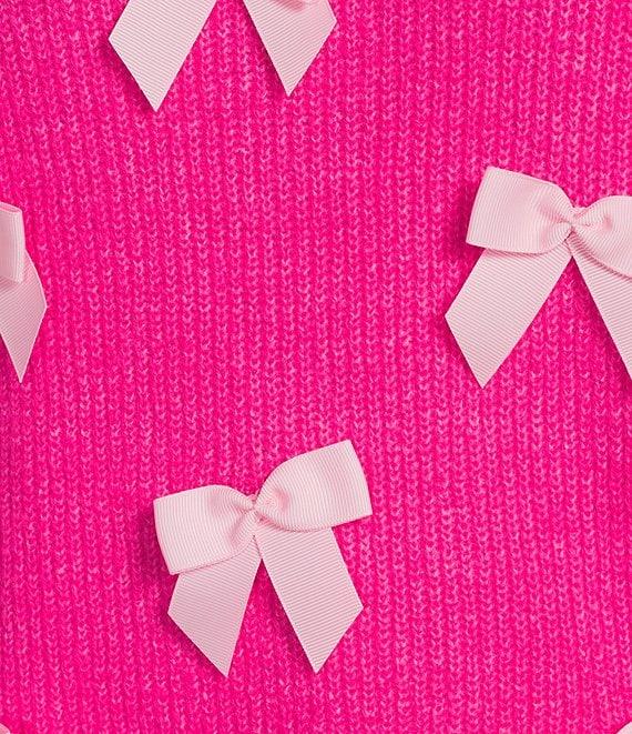 Lilly Pulitzer Zarie Fluffy Blend Knit Bow Applique Crew Neck Puff Long Sleeve Sweater Product Image