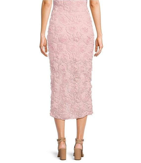 Evolutionary Rosette Printed Mesh Coordinating Midi Skirt Product Image