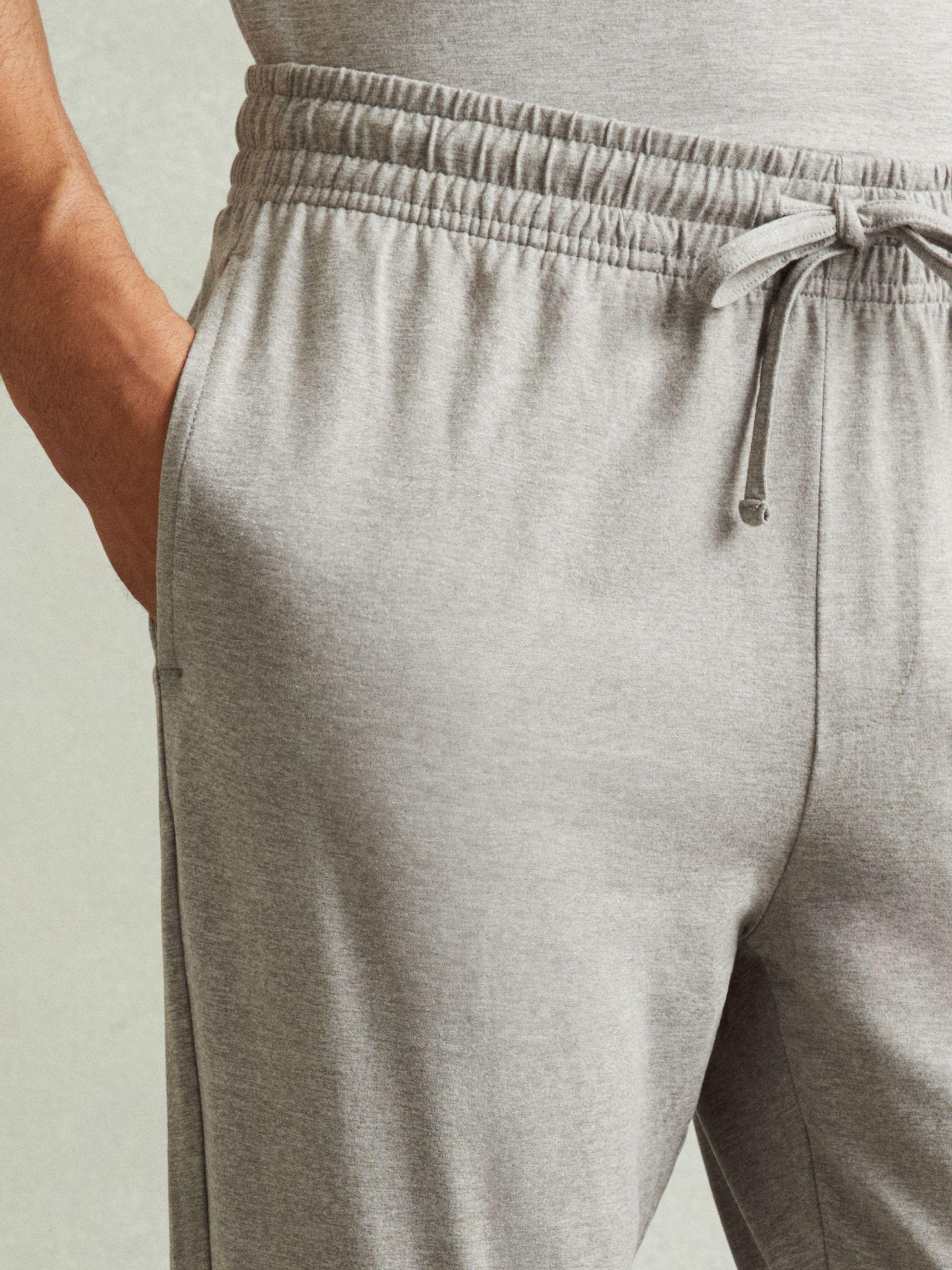 Tapered Stretch-Jersey Joggers in Grey Melange Product Image