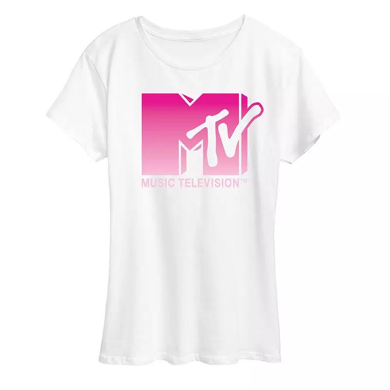 Womens MTV Pink Ombre Graphic Tee Heather Grey Product Image