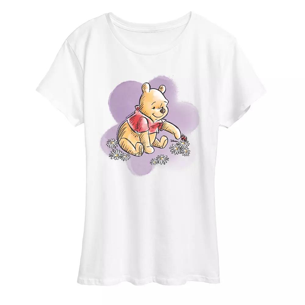Disney's Winnie The Pooh Women's Floral Graphic Tee,  Product Image