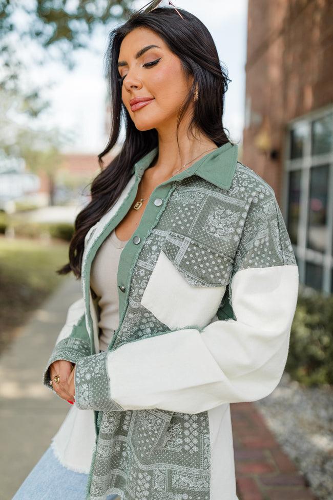 Better Together Olive Paisley Shacket FINAL SALE Product Image