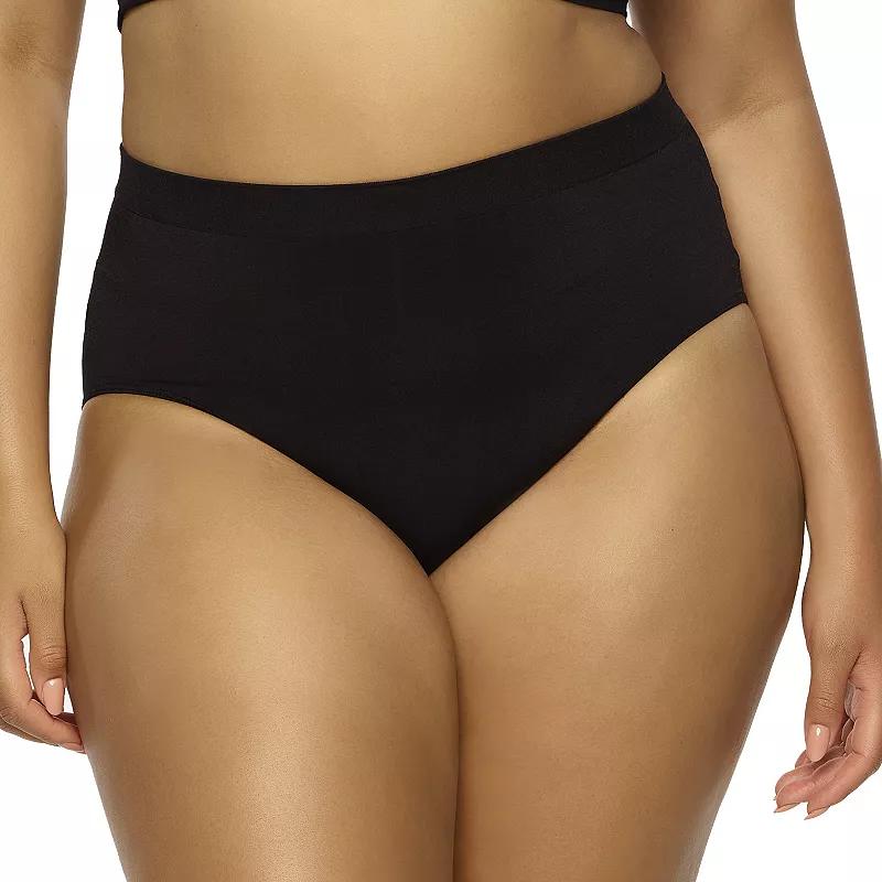 Plus Size Paramour by Felina Body Smooth Brief Panty 655128, Women's, Size: Large, Black Blk Product Image