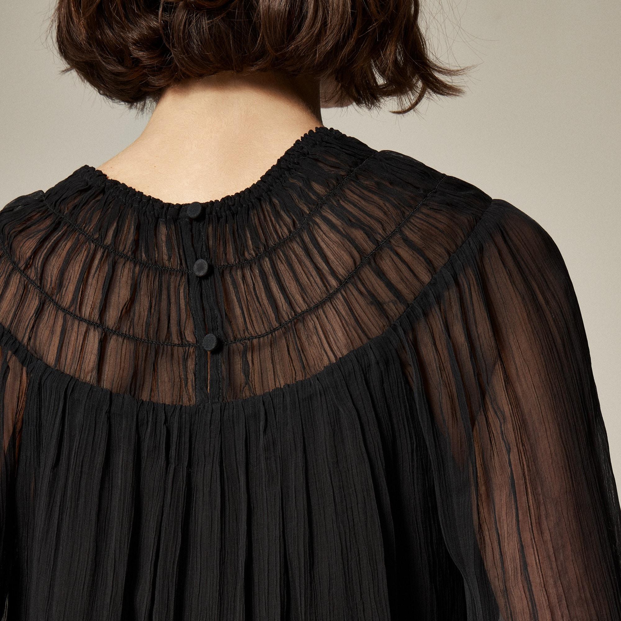 Drapey shirred top in crinkle cupro Product Image