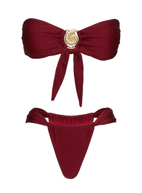 Elaila Bandeau Bikini Top Red Product Image