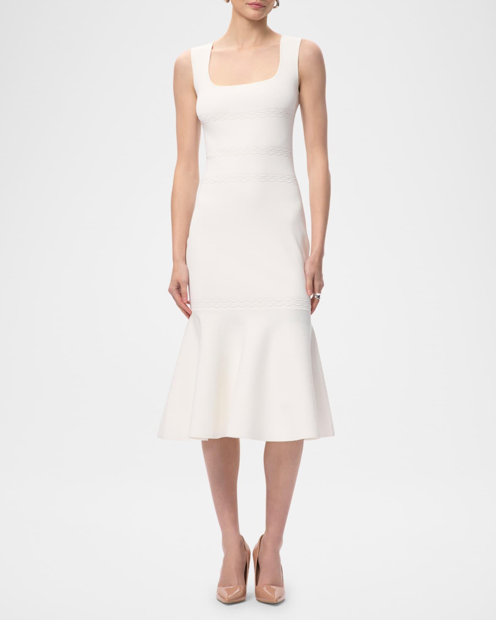 The Camille Sleeveless Flounce Knit Midi Dress Product Image