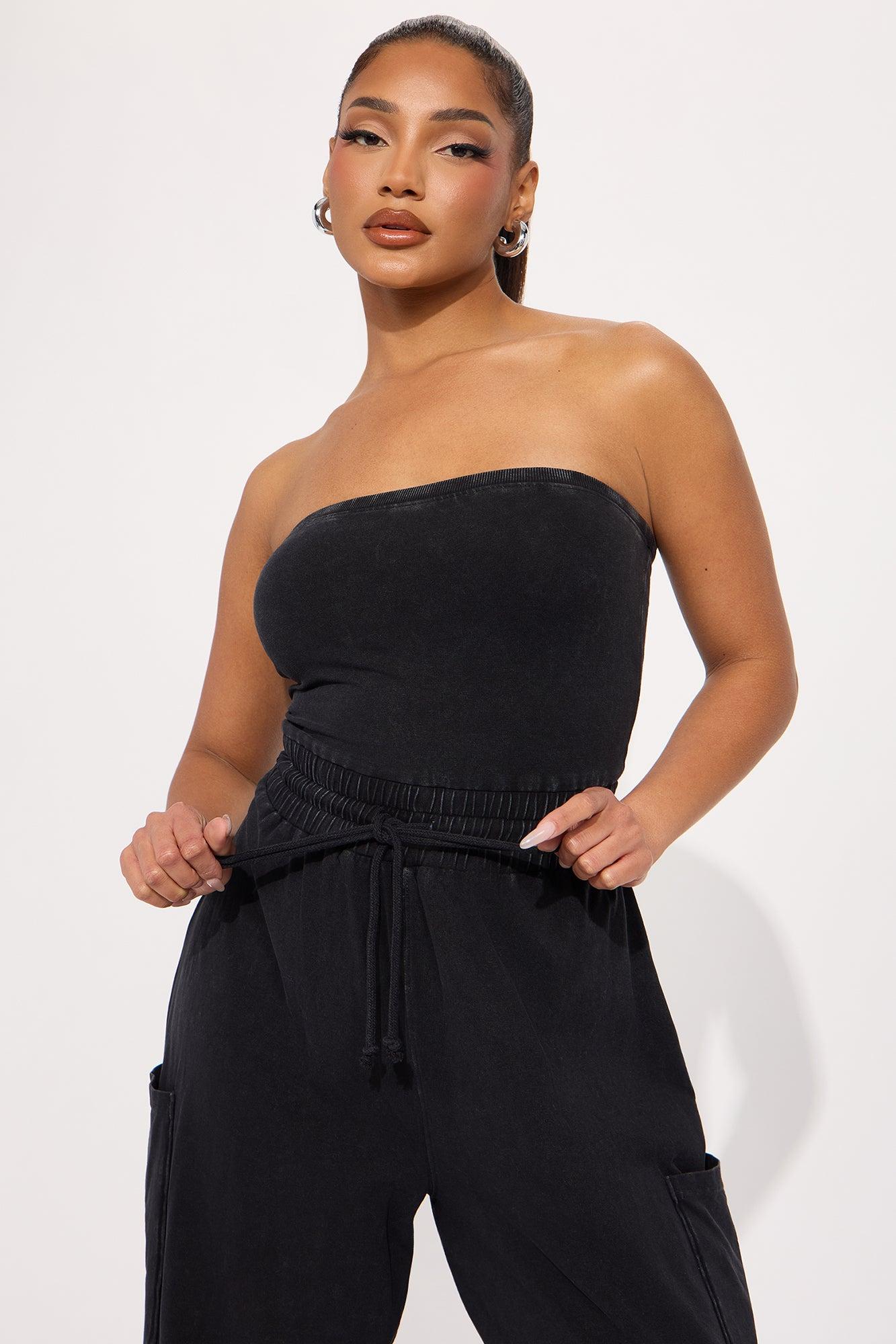 Lounge With Me Washed Jumpsuit - Black Product Image