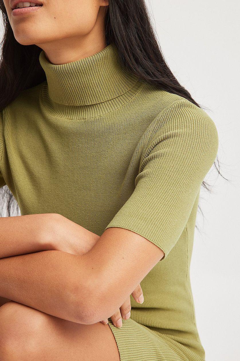 Fine Knitted Turtleneck Mini Dress Product Image