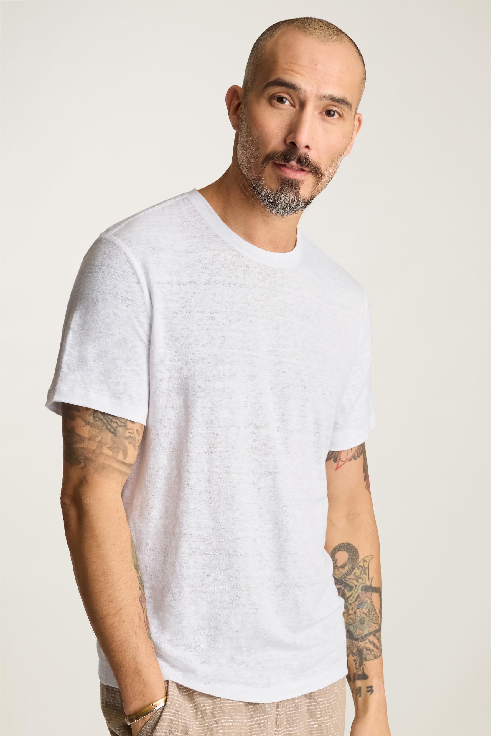 Linen Crew Neck Tee Product Image