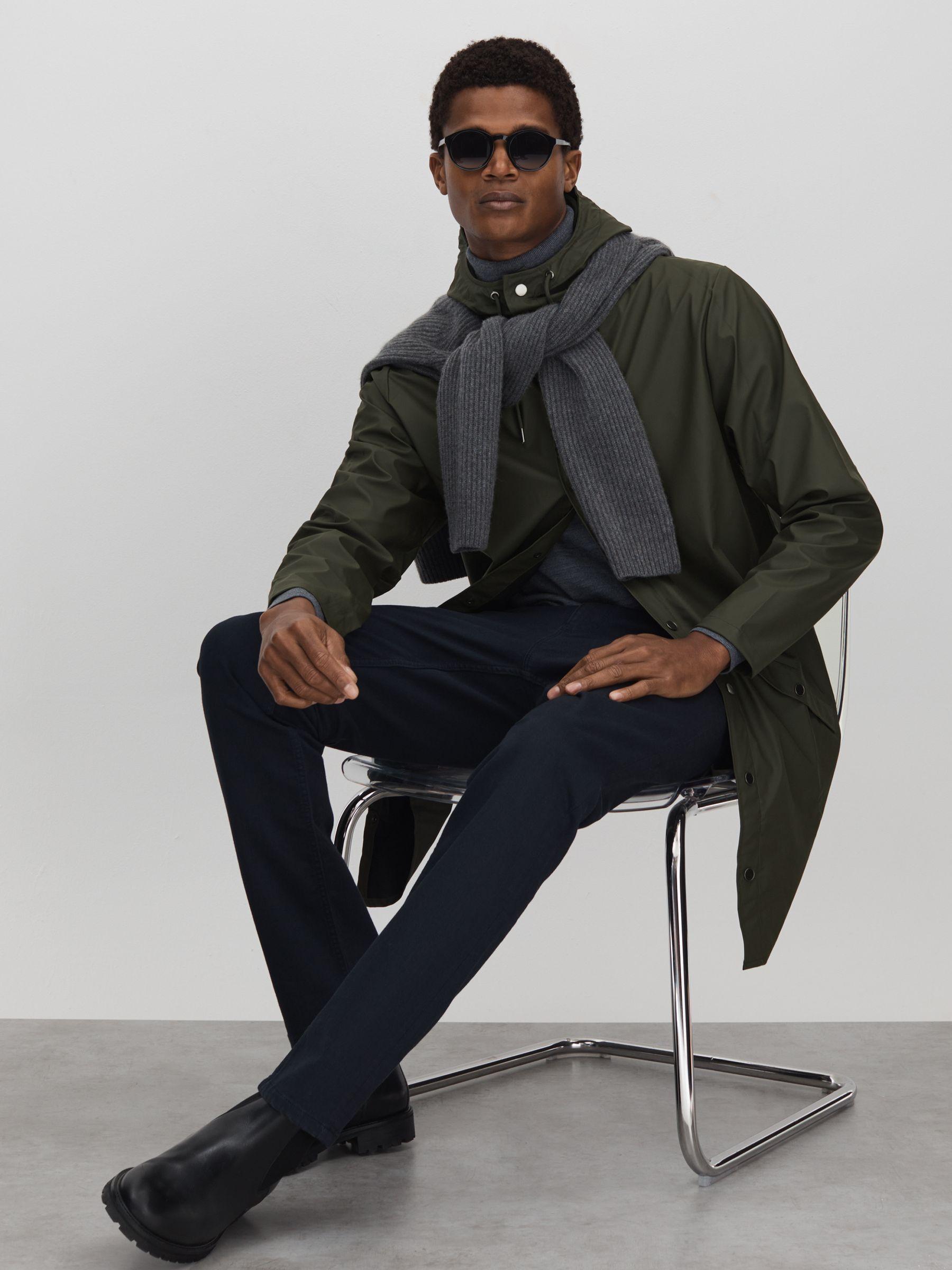 Rains Fishtail Parka in Dark Green Product Image