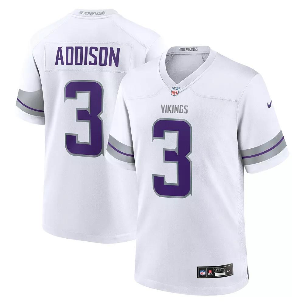 Men's Nike Jordan Addison White Minnesota Vikings Alternate Game Player Jersey,  Product Image