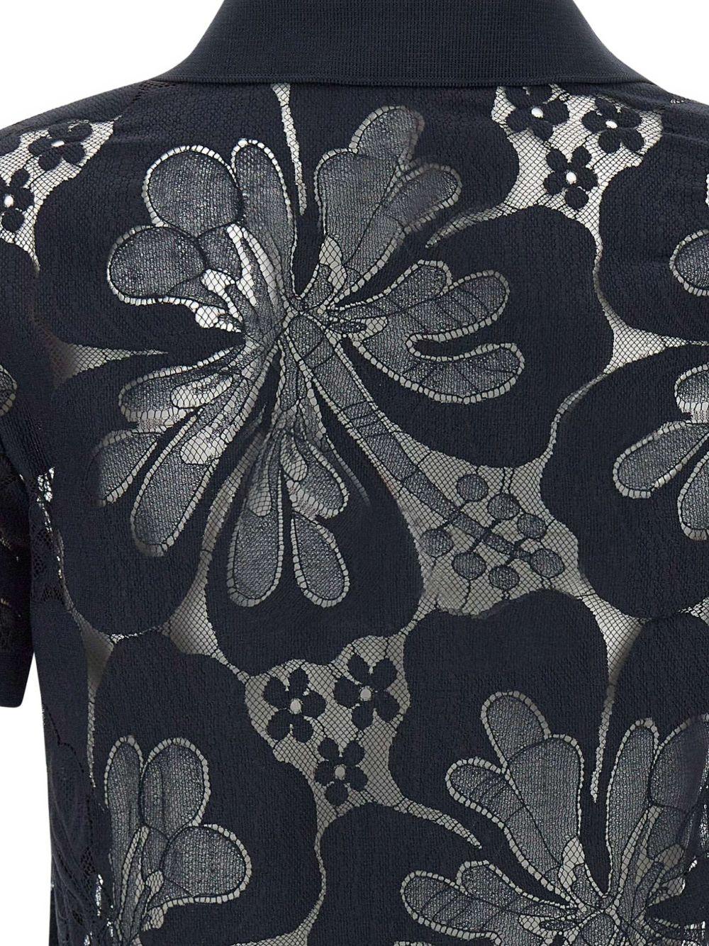 floral-lace polo top Product Image