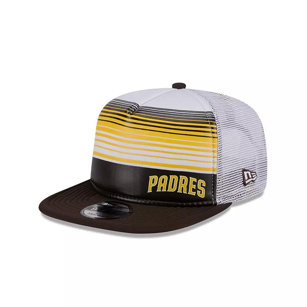Men's New Era Brown San Diego Padres Team Horizon 9FIFTY A-Frame Trucker Snapback Hat Product Image