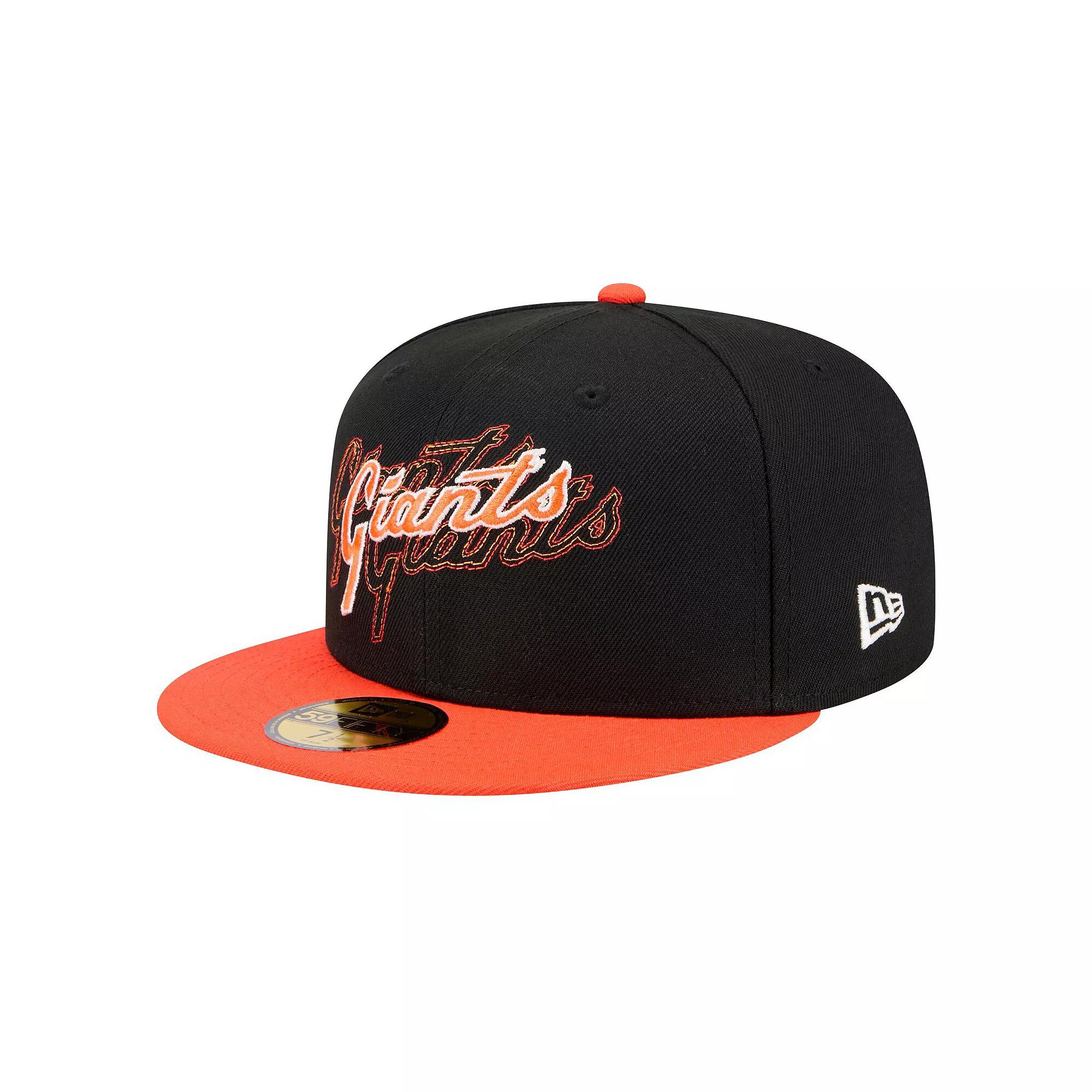 Men's New Era Black San Francisco Giants Shadow Stitch 59FIFTY Fitted Hat,  Product Image