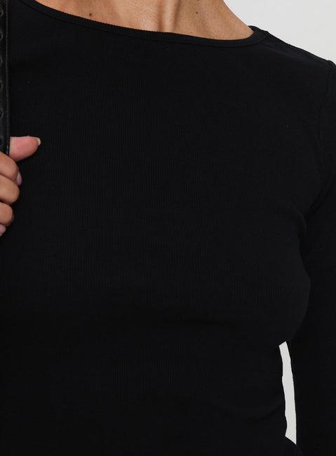 Elaia 3/4 Sleeve Top Black Product Image