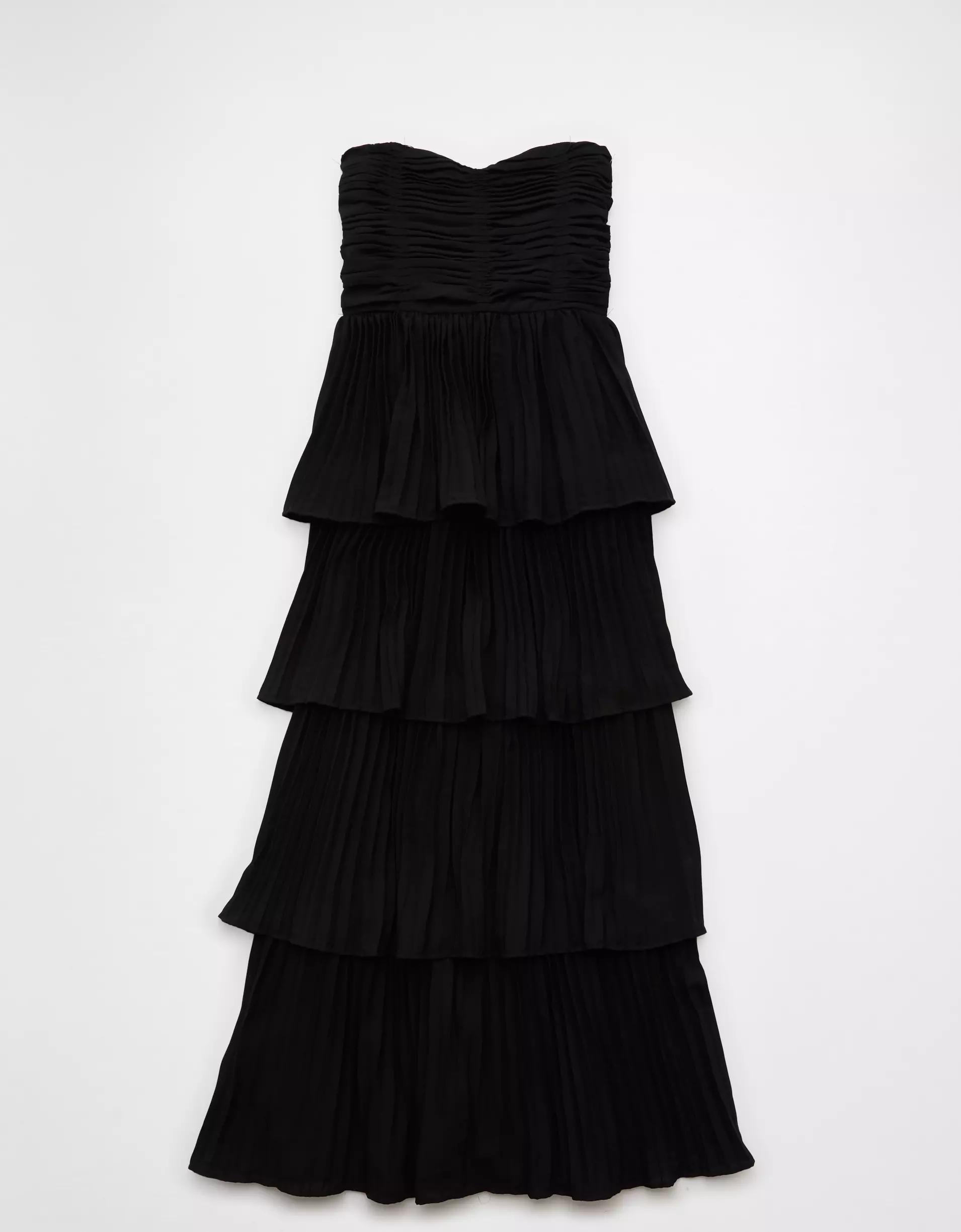 AE Tiered Pleated Maxi Dress Product Image