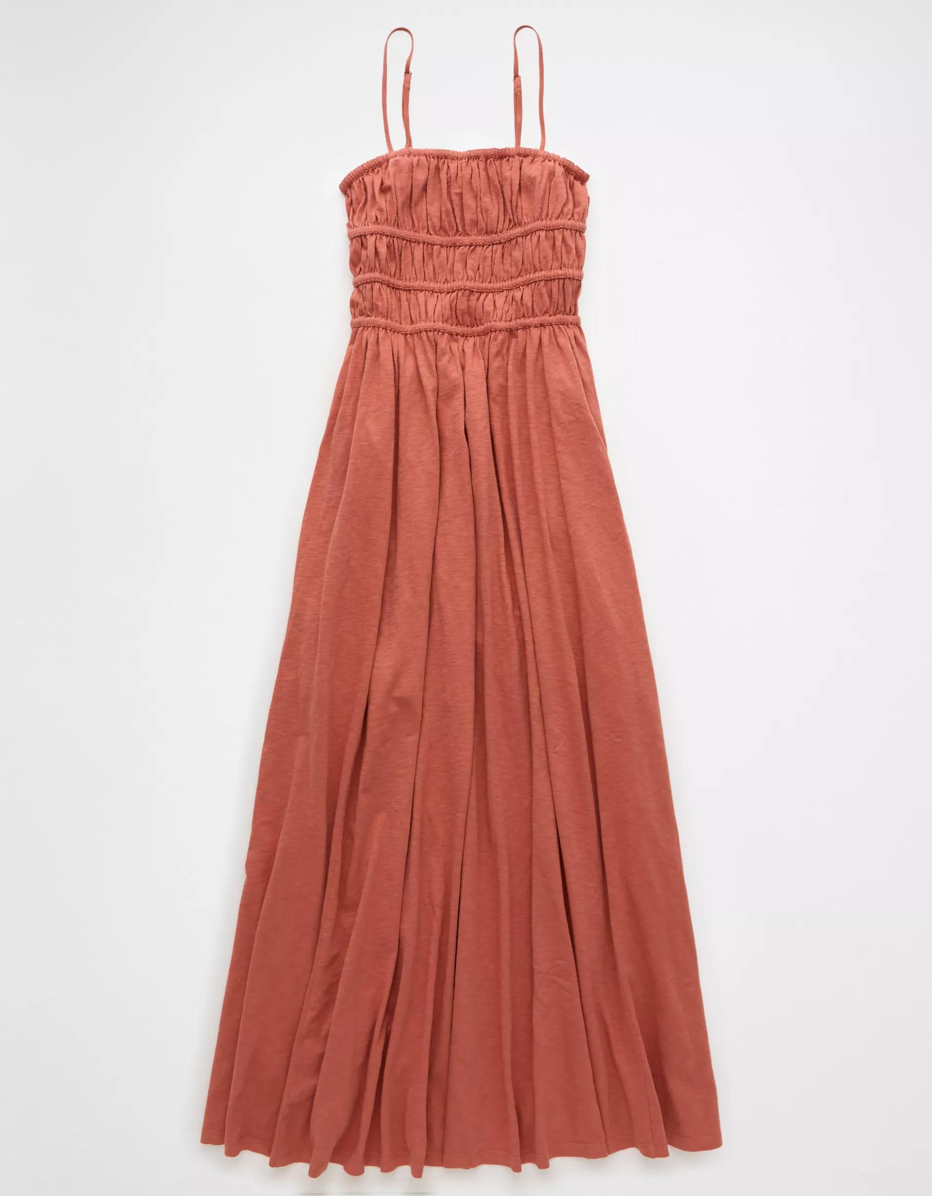 AE Sunchaser Knit Smocked Bodice Midi Dress Product Image