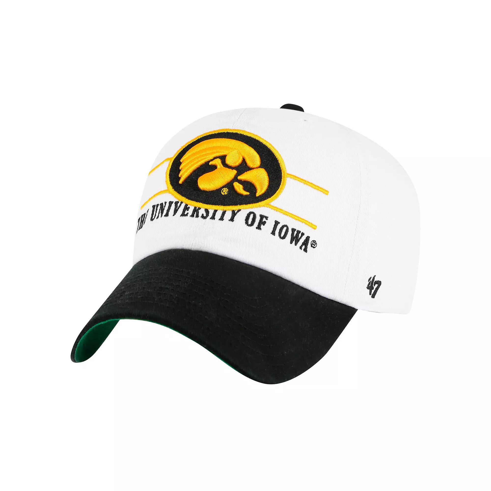 Men's '47 White Iowa Hawkeyes Gridiron Clean Up Adjustable Hat Product Image