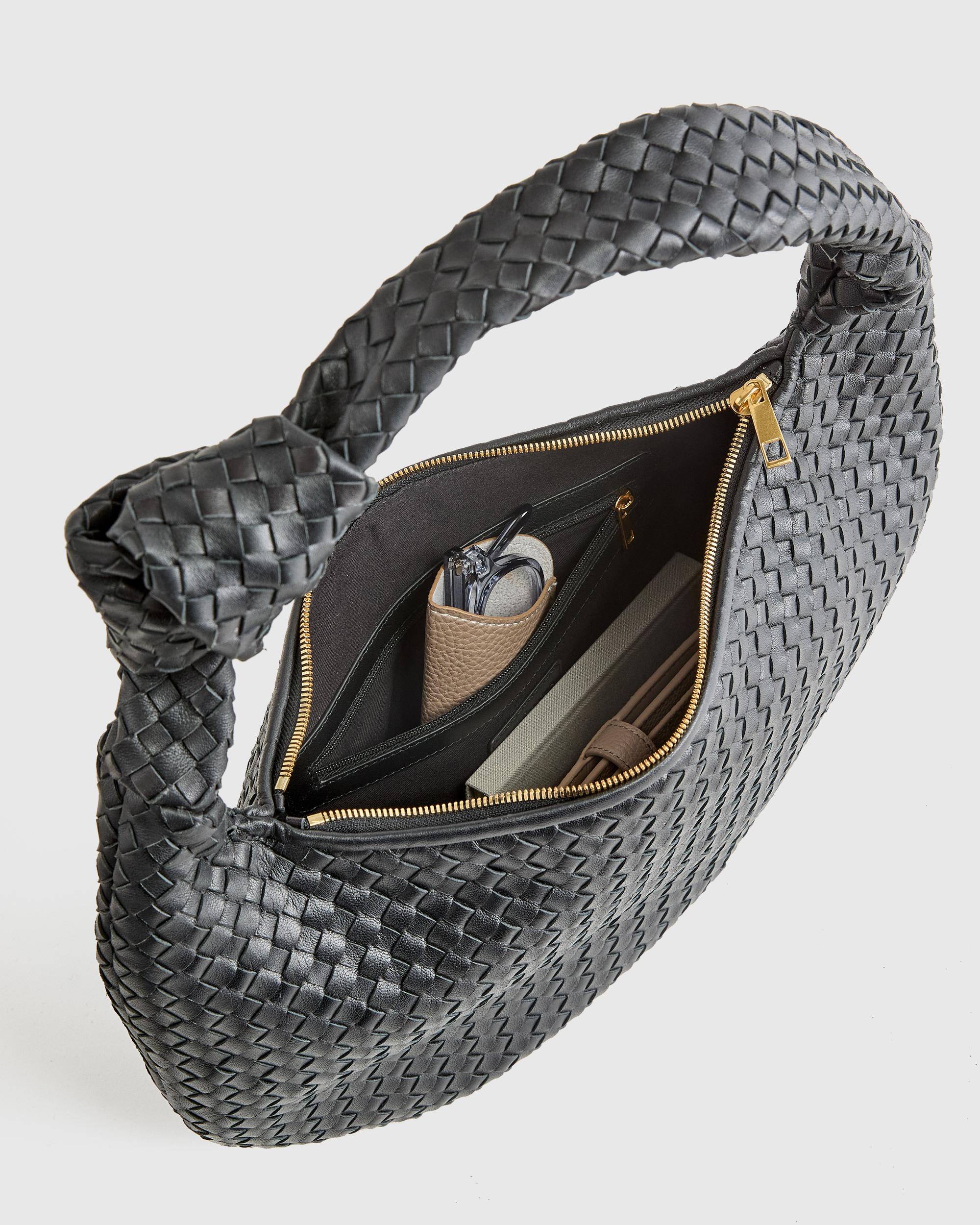 Quince | Women's Italian Leather Handwoven Slouchy Shoulder Bag Product Image